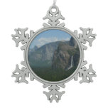 Bridalveil Falls and Half Dome at Yosemite Snowflake Pewter Christmas Ornament