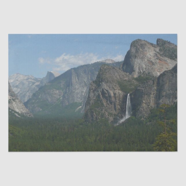 Bridalveil Falls and Half Dome at Yosemite Tissue Paper (Front)