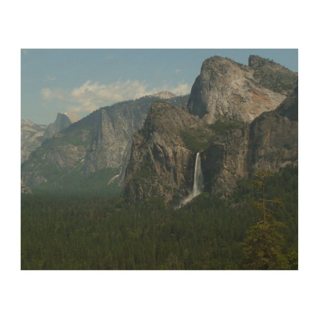 Bridalveil Falls and Half Dome at Yosemite Wood Wall Art (Front)