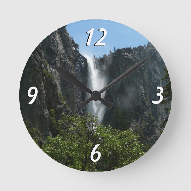 Bridalveil Falls at Yosemite National Park Round Clock (Front)