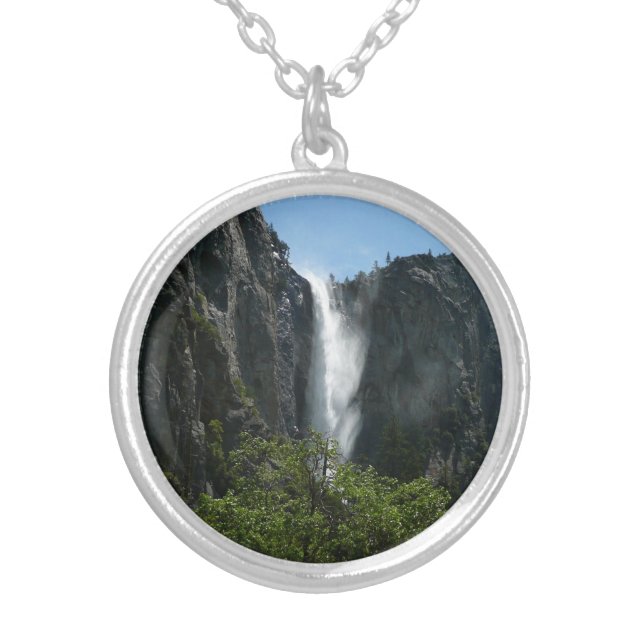 Bridalveil Falls at Yosemite National Park Silver Plated Necklace (Front)