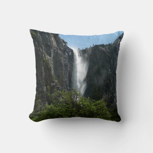Bridalveil Falls at Yosemite National Park Throw Pillow