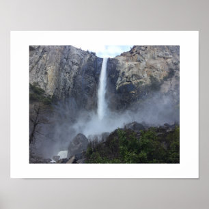 Bridalveil Falls Waterfall Blue Color Photography Poster