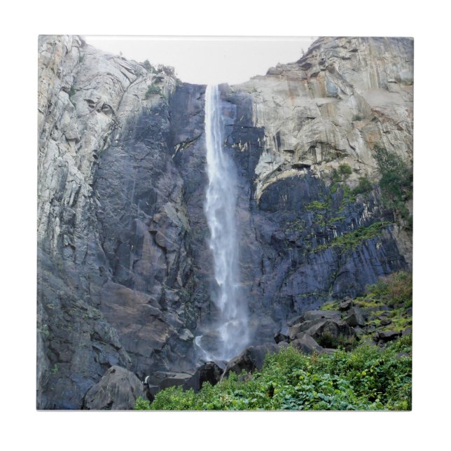 Bridalveil Falls, Yosemite National Park, CA Ceramic Tile (Front)