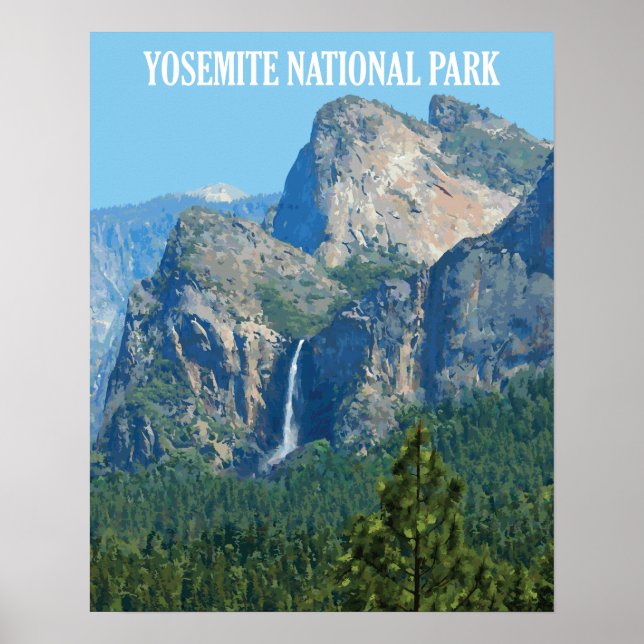 Bridalveil Falls - Yosemite National Park Poster (Front)