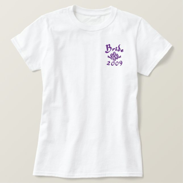 Bride 2009 - With Your Initials - Customized Embroidered Shirt (Design Front)