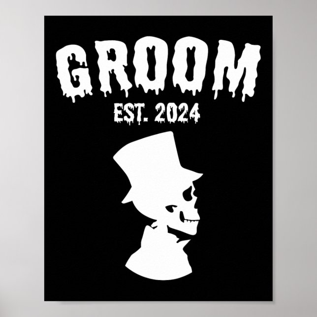 Bride 2024 Skeleton Couples Matching Wedding Hallo Poster (Front)
