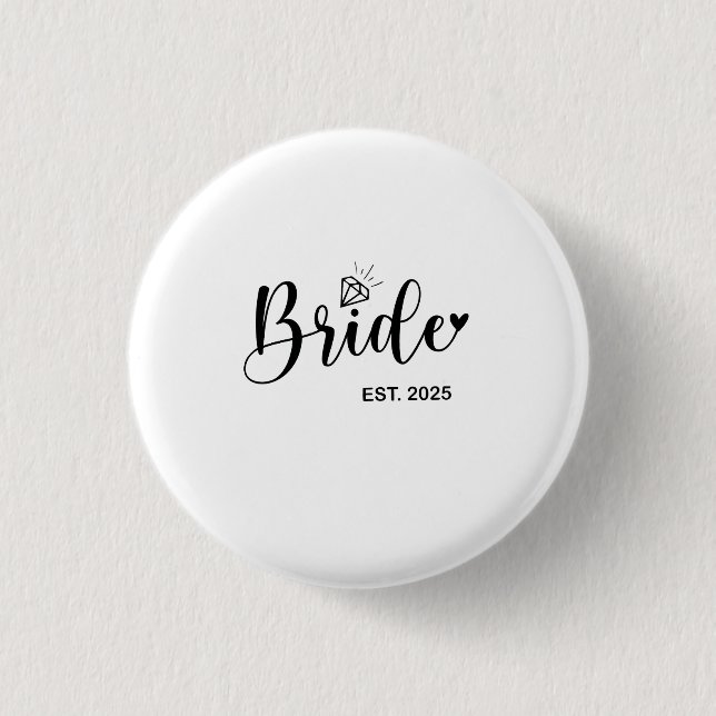 Bride 2025 Spring Wedding Announcement Marriage  Button (Front)