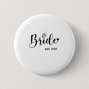 Bride 2025 Spring Wedding Announcement Marriage  Button
