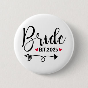 Bride 2025 Wedding Matching Mrs Est 2025 Married Button