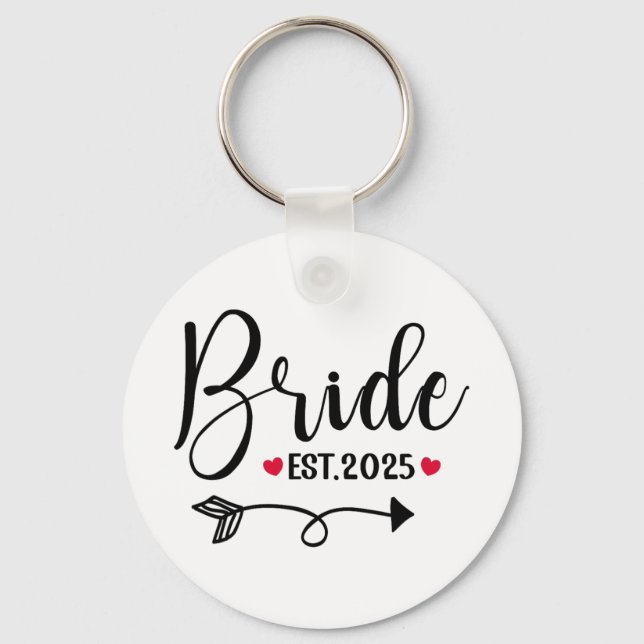 Bride 2025 Wedding Matching Mrs Est 2025 Married  Keychain (Front)