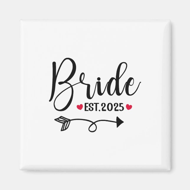 Bride 2025 Wedding Matching Mrs Est 2025 Married  Magnet (Front)