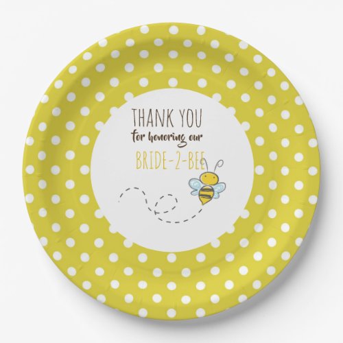 Bride 2 BEE Cute Yellow Wedding or Bridal Shower Paper Plates