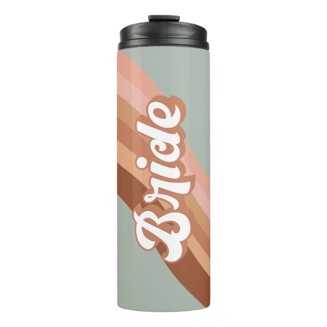 Bride 70s Groovy Retro Boho Chic  Thermal Tumbler (Front)