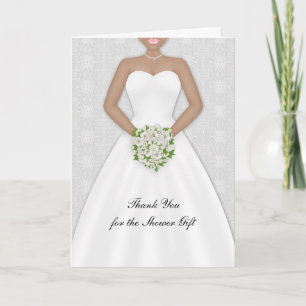 Bride, African American Bridal Shower Thank You Card