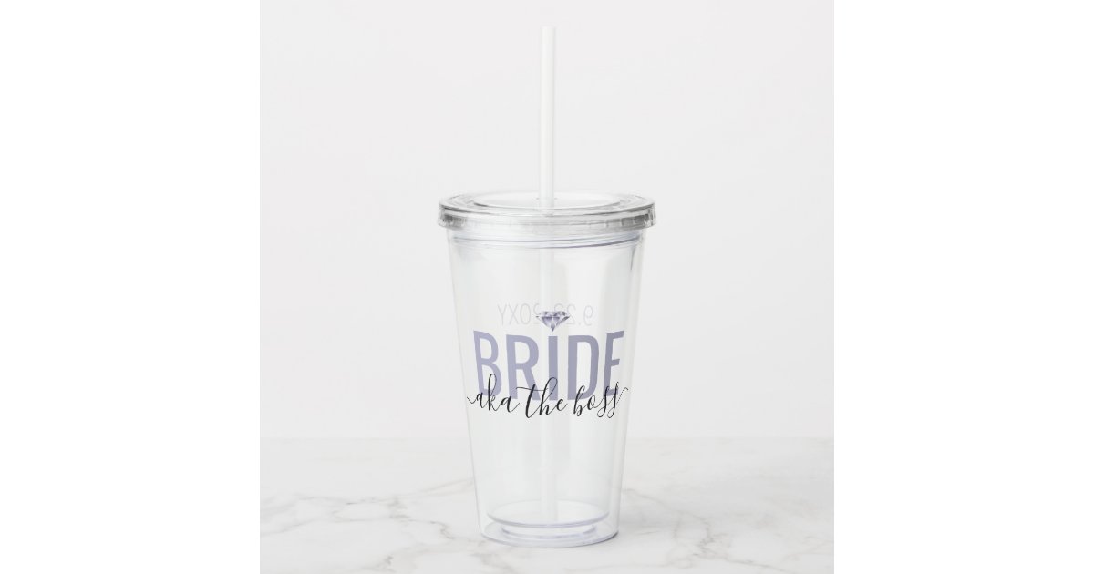 20 oz. Bride Tribe Drink Tumbler with Lids/Straws Clear with Gold Writing