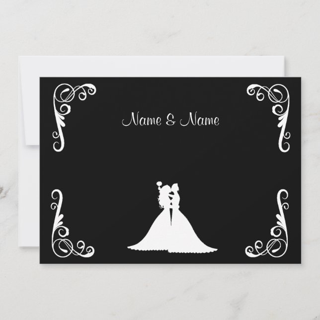 Bride and Bride Lesbian Elegant Wedding Invitation (Front)