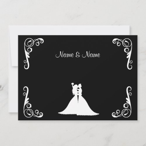 Bride and Bride Lesbian Elegant Wedding Invitation