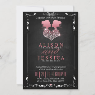 Bride and Bride - Two Brides Wedding - Lesbian Invitation