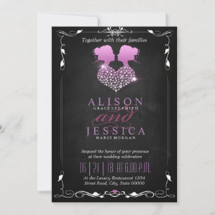 Bride and Bride - Two Brides Wedding - Lesbian Invitation
