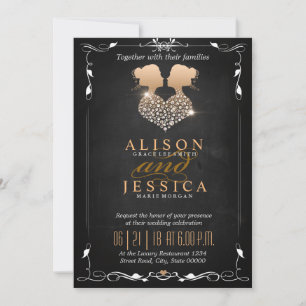 Bride and Bride - Two Brides Wedding  - Lesbian Invitation