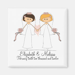 Bride and Bride Wedding Magnet Favors