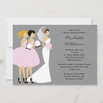 Bride And Bridesmaids Shower Invitation by eventfulcards at Zazzle