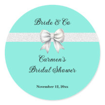 Bride and Co. White Glitter Bow Bridal Shower