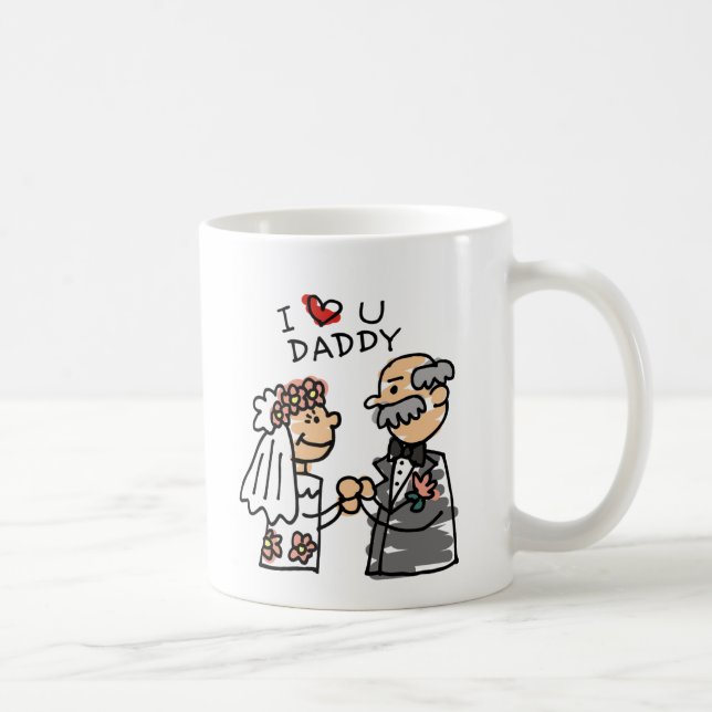 Bride And Father On Wedding Day Before Ceremony Coffee Mug (Right)