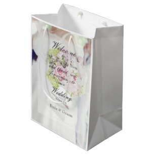 Bride and Flower Bouquet Wedding Medium Gift Bag
