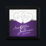 Bride and Groom Anniversary / Wedding - Purple Gift Box<br><div class="desc">Bride and Groom Anniversary / Wedding Purple Design Keepsake Gift Box. ready for you to personalize. ✔NOTE: ONLY CHANGE THE TEMPLATE AREAS NEEDED! 😀 If needed, you can remove the text and start fresh adding whatever text and font you like. 📌If you need further customization, please click the "Click to...</div>