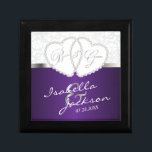 Bride and Groom Anniversary / Wedding - Purple Gift Box<br><div class="desc">Bride and Groom Anniversary / Wedding Purple Design Keepsake Gift Box. ready for you to personalize. ✔NOTE: ONLY CHANGE THE TEMPLATE AREAS NEEDED! 😀 If needed, you can remove the text and start fresh adding whatever text and font you like. 📌If you need further customization, please click the "Click to...</div>