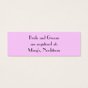 Bride and Groom are registered at:...