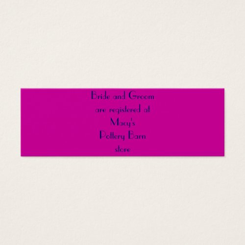 Bride and Groom are Registered at... Business Card Templates