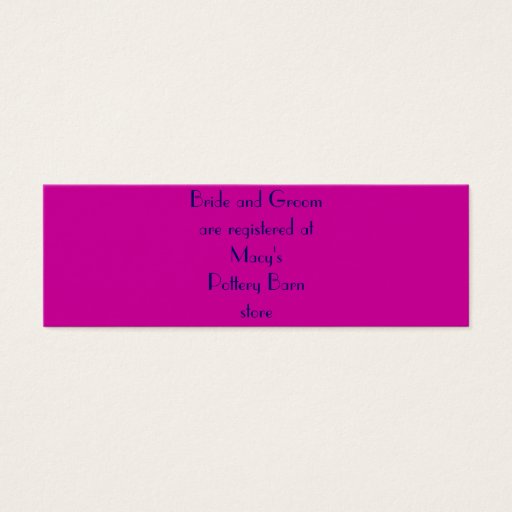 Customizable Bride and Groom are Registered at... Business Card Templates