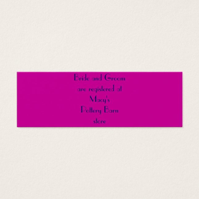 Bride and Groom are Registered at... (Front)