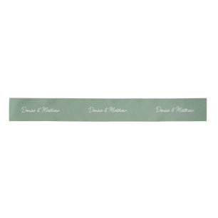 Bride and Groom Basil Green Satin Ribbon