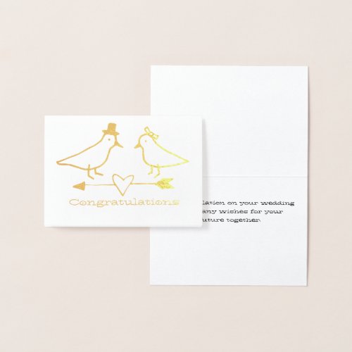 Bride and Groom Birds Mini Wedding Card