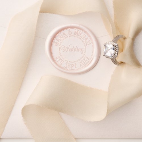 Bride and Groom Blush Pink Wedding Wax Seal Stamp