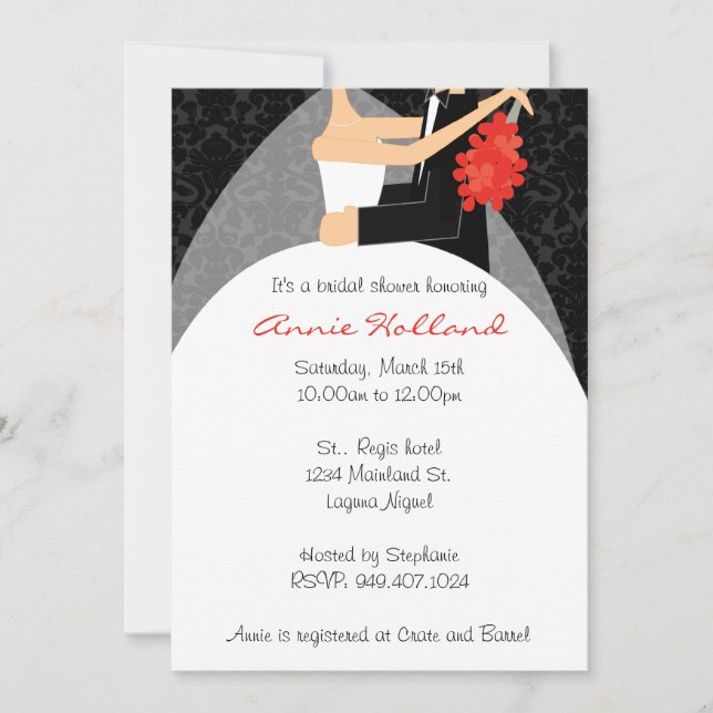 Bride and Groom Bridal Shower Invitation (Front)
