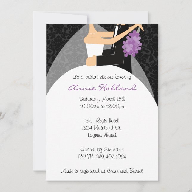 Bride and Groom Bridal Shower Invitation (Front)