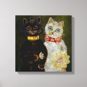 “Bride and Groom” by Louis Wain Canvas Print