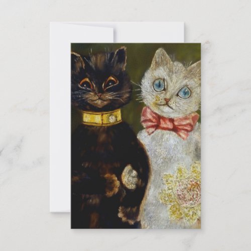 Bride and Groom by Louis Wain Thank You Card
