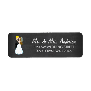 Bride and Groom Chalkboard Return Address Label