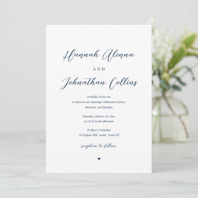 Bride and Groom Church Wedding, Marriage Invitatio Invitation (Standing Front)