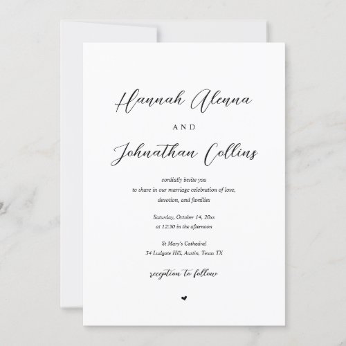 Bride and Groom Church Wedding Marriage Invitation