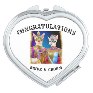 BRIDE AND GROOM COMPACT MIRROR
