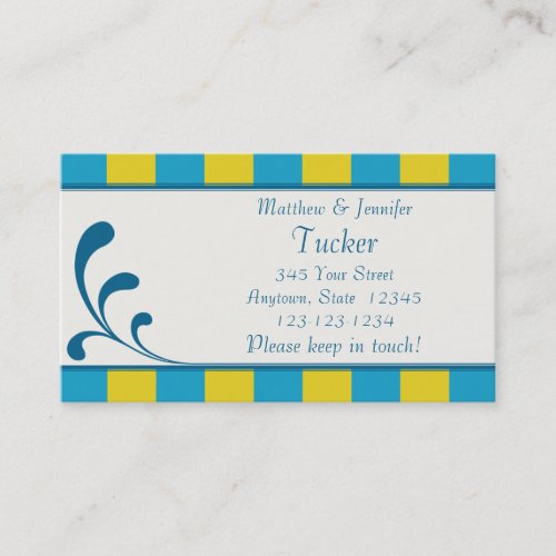 Bride and Groom Contact Information Card Business Card