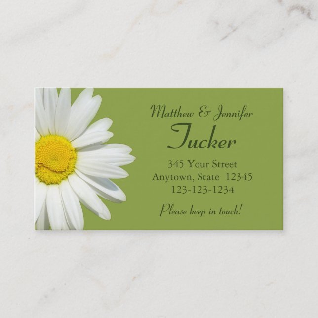 Bride and Groom Contact Information Card (Front)