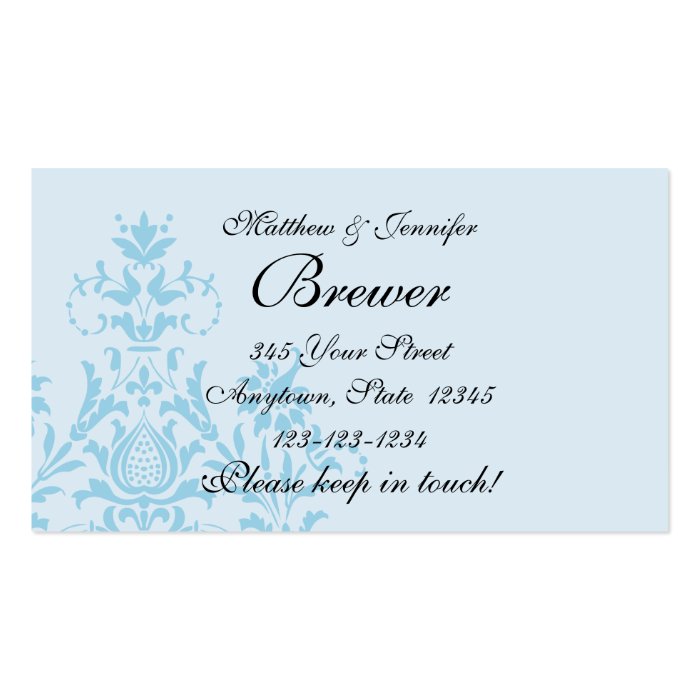 Bride and Groom Contact Information Card Business Card Templates